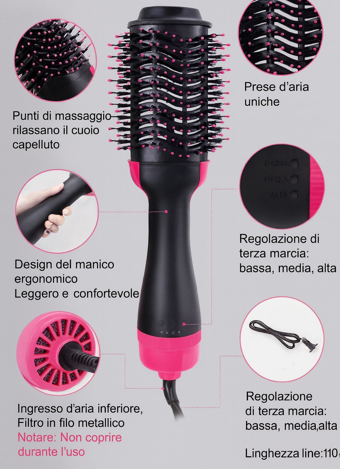 Peine y Secador 2 en 1 — La Semplicità della Bellezza.