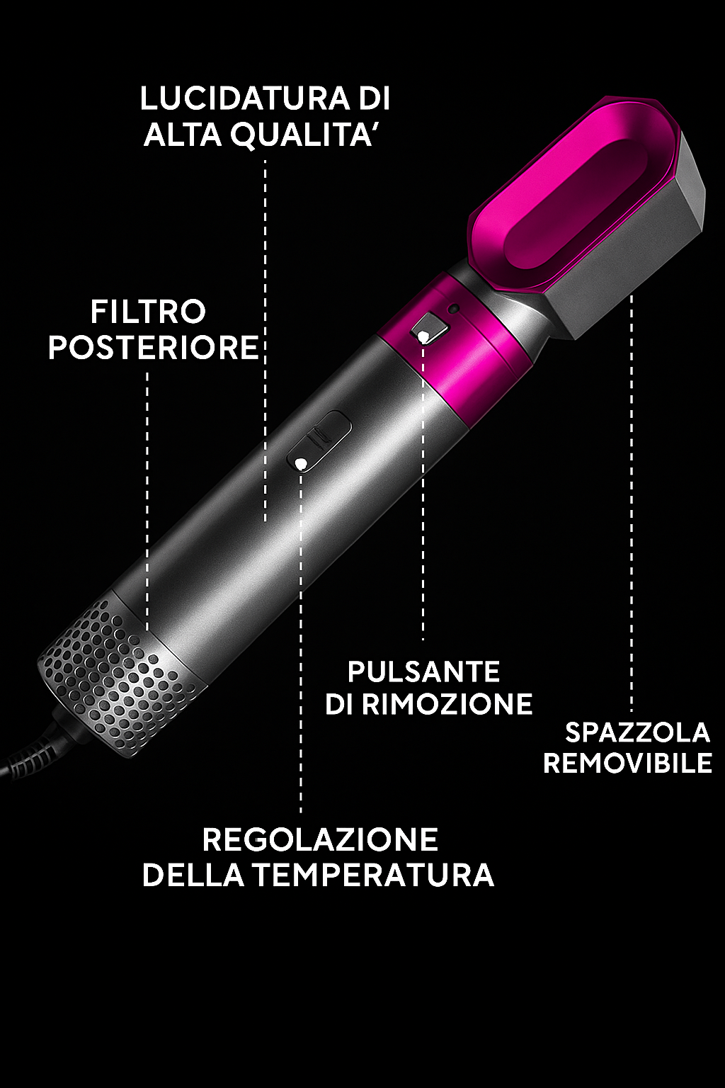Spazzola Asciugacapelli Elettrica 5 Funzioni - 5 in 1