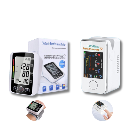 Măsurător de glucosiu în sânge multifuncțional Siemens + Sfigmomanometru electronic - Cumpără 1 și primești unul gratuit.