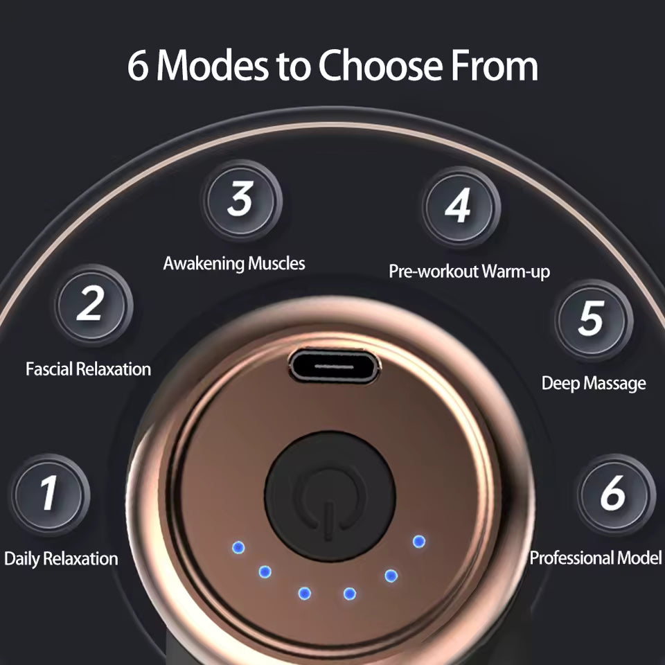 Massaggiatore portatile per pistola per fascia, corpo, schiena e collo, gamba, massaggiatore a percussione, ricarica USB, massaggiatore portatile, muscoli dei tessuti profondi