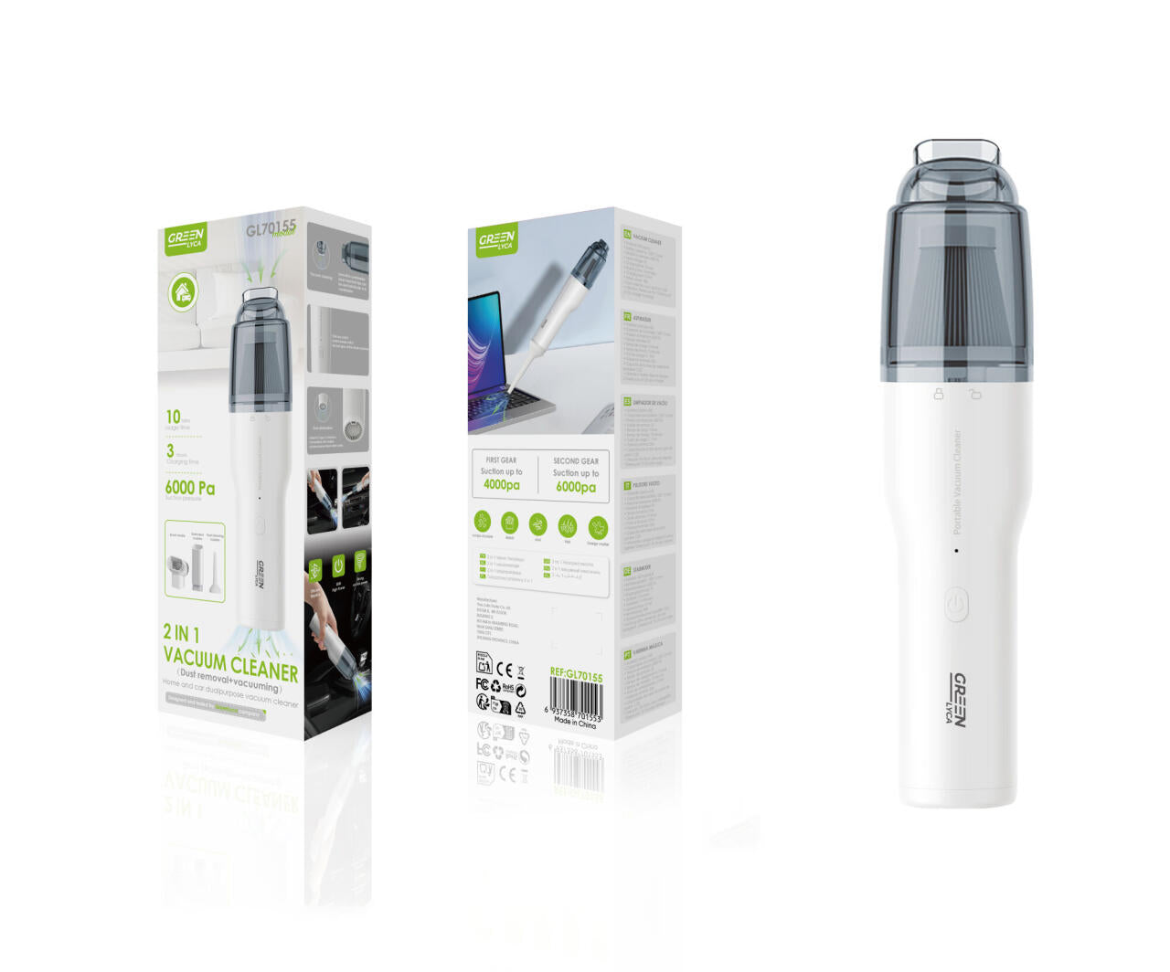 Aspirapolvere Mini pulizia auto Aspirapolvere per auto portatile con aspirazione potente Ricaricabile per aspirapolvere automatico per auto e casa