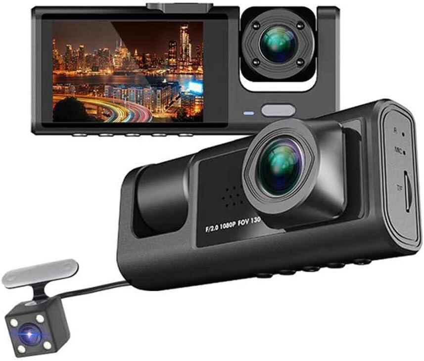 DASH CAM 1080P DVR — Cámara Frontal, Trasera e Interior con Visión Nocturna y Grabación en Bucle